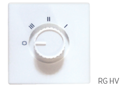 Ovládací drátový regulátor (přepínač) otáček ventilátoru RG HV (povinně 2 ks na jednotku)
